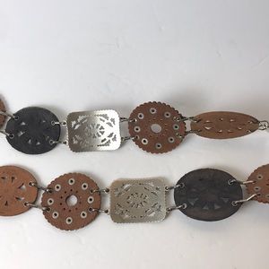 FOSSIL SIZE M EMBELLISHED BOHO  MULTICOLOR LEATHER BELT